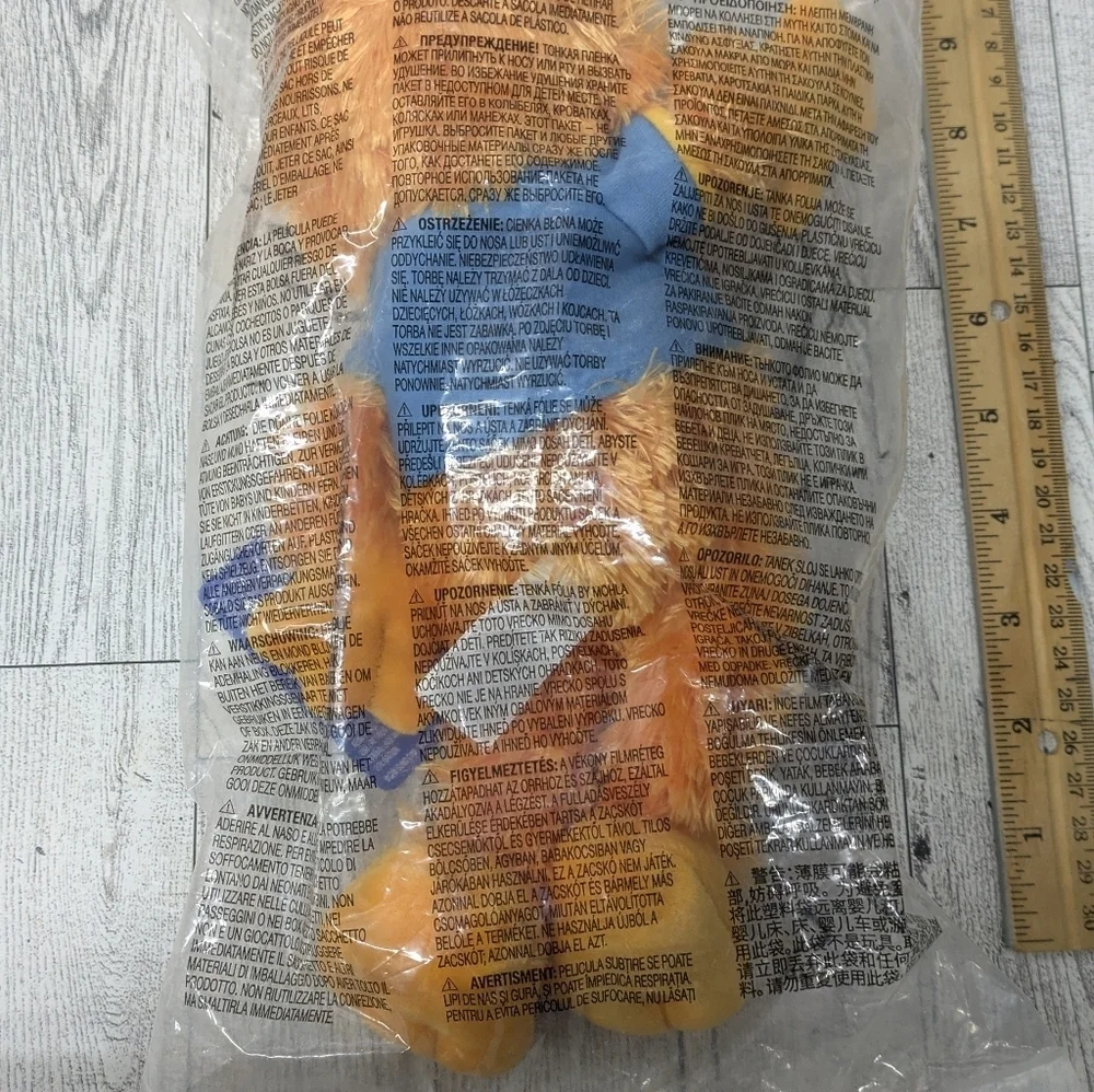 Ms Rachel Gund Orange and Blue Stuffed Bear